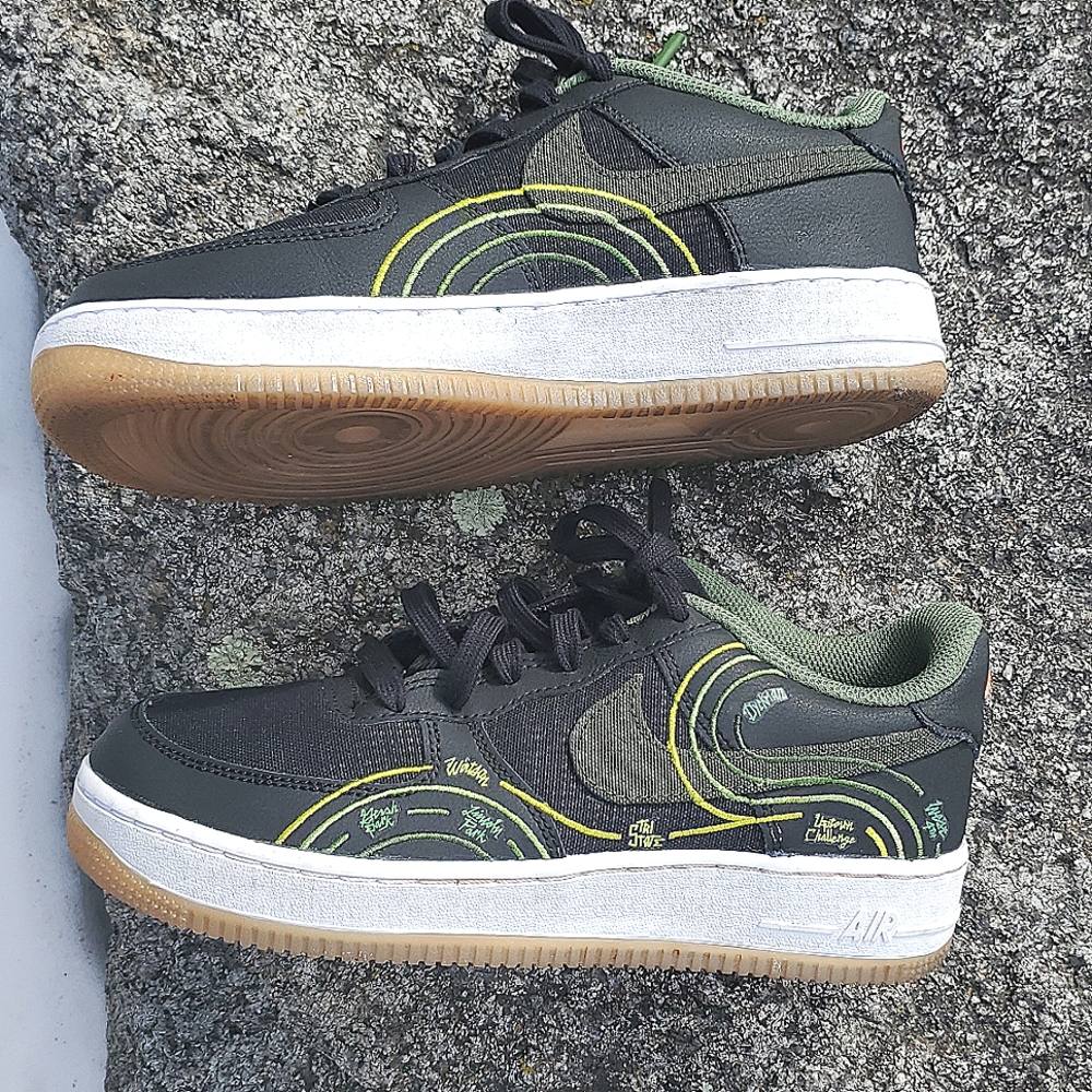 Nike Air Force 1 LV8 1 Black / Carbon Green-Treeline Size 8 - Picture 15 of 16